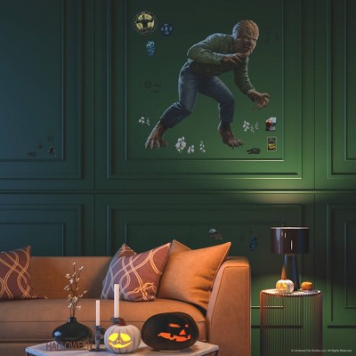 Classic Monsters The Wolf Man Giant Peel & Stick Kids' Wall Decals White - RoomMates: 35-Piece Self-Adhesive Figures for Kids