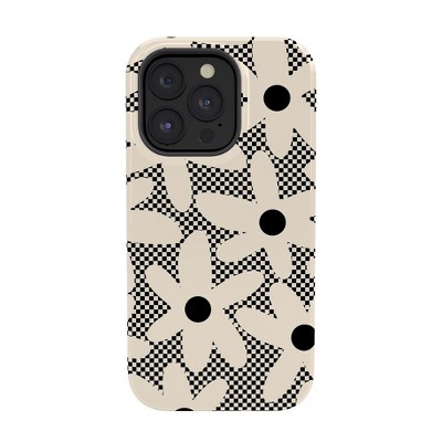 Kierkegaard Design Studio Daisy Time Retro Floral Checks Tough iPhone 14 Case - Society6