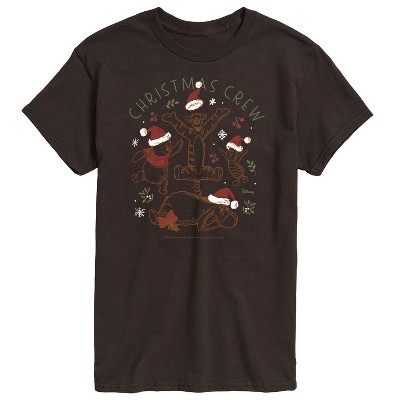 Men's - Winnie the Pooh - Tigger, Pooh, Eeyore, & Piglet Christmas Crew Short Sleeve Graphic T-Shirt