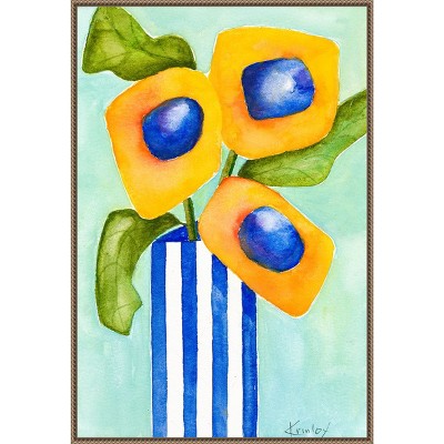 Amanti Art Yellow Arrangement by Krinlox Framed Canvas Wall Art