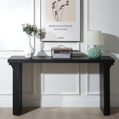 MOEPISY 58in Modern Minimalist Black Wooden Console Table for Entryway, Living Room, and Hallway