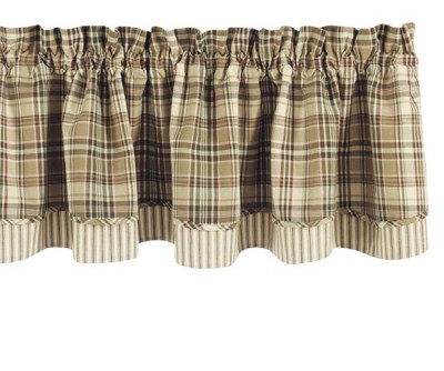 Park Designs Beige Thyme Lined Layered Valance 16"L