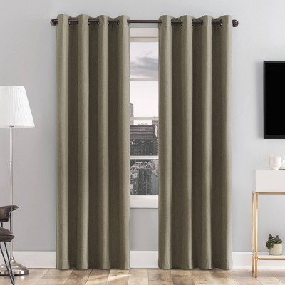 Tyrell Tonal Textured Draft Shield Fleece Insulated 100% Blackout Grommet Top Curtain Panel - Sun Zero