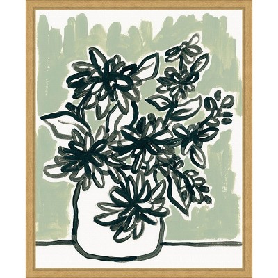 Amanti Art Windowsill Blossoms II by June Erica Vess Framed Canvas Wall Art