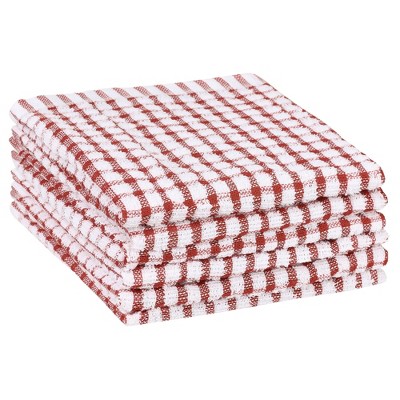 Unique Bargains Kitchen Checked Cotton Washable Dish Cloth 11" x 16" 6 Pcs