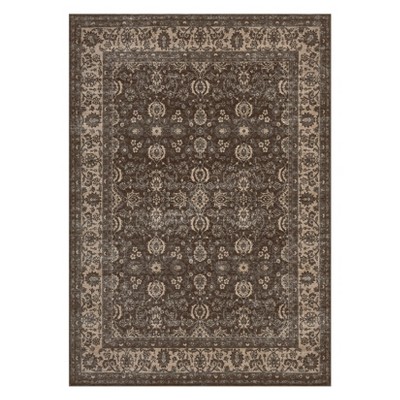 Floral Rug Washable Area Rugs, Non Slip Vintage Boho Stain Resistant Low Pile Carpets for Living Room Dining Room Bedroom Office Hallways Entryway
