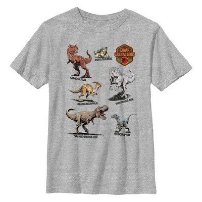 Boy's Jurassic World: Camp Cretaceous Dinosaur Name Guide T-Shirt