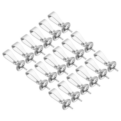 Unique Bargains Stainless Steel Jewelry Making Eye Pin Peg Bails 60 Pcs