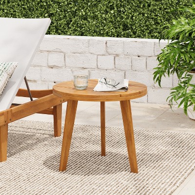 Christopher Knight Home Beckett Outdoor Acacia Wood Side Table with Slatted Round Top
