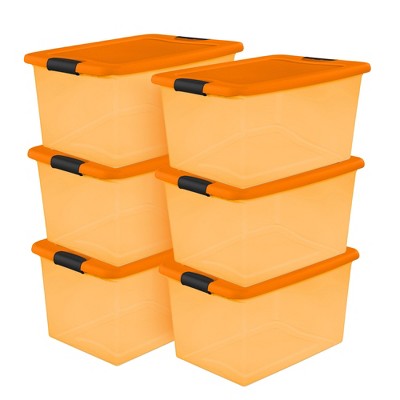 Sterilite 64 Quart Latching See-Through Plastic Stacking Storage Container Bin for Home Organization, Halloween