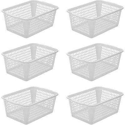 YBM HOME Plastic Perforated Storage Basket Bin Office Drawer, Shelf Desktop CountertopTray Organizer 32-1184, Pack of 6