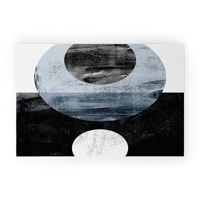 Galleryj9 Circles Black And White Geometric Mid Century Modern Abstract Welcome Mat - Society6