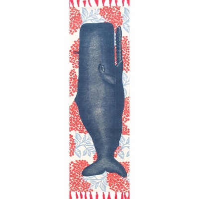 Nuloom Thomas Paul Flatweave Cotton Whale Kitchen Runner Indoor Area Rug - Hallway, Entryway, 2' 6" x 6', Multi