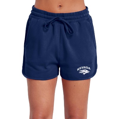 Women's University of Nevada Reno Primary Logo Team Color Casual Drawstring Cotton Sweat Shorts With Pockets