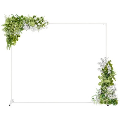 Walensee Wedding Arch Stand, 7.9'x6.6' Adjustable Square Metal Backdrop Frame for Wedding, Party, Baby Shower & Photo Decoration