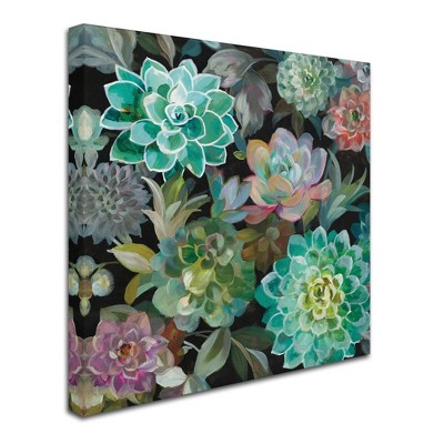Trademark Fine Art -Danhui Nai 'Floral Succulents v2 Crop' Canvas Art
