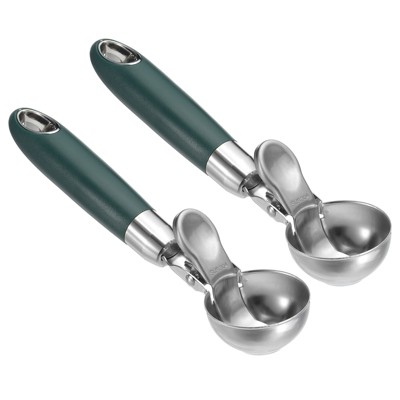 Unique Bargains Stainless Steel with Spring Thumb Trigger Ice Cream Scoop 4 Ounce