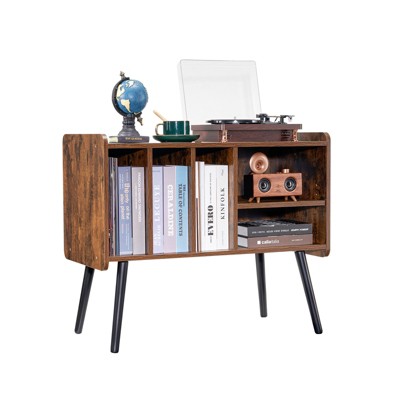 VEVOR Record Player Stand, Turntable Stand Holds Up to 220 Albums, Vintage Vinyl Record Cabinet with Removable Shelves, Record Player Table