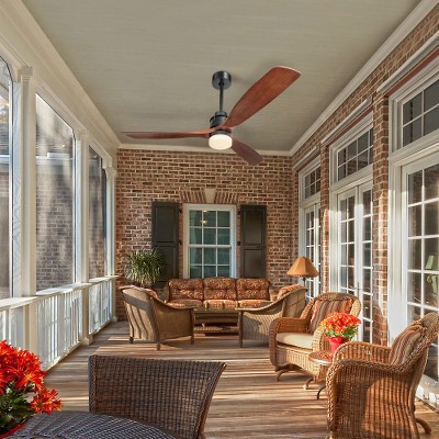 Gulches 60 inch 3 Solid Wood Blade DC Motor Ceiling Fan Decorate for the Living Room with Light