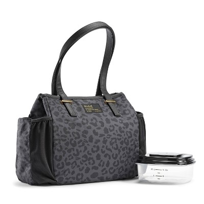Fit & Fresh Copley Lunch Kit - Cheetah Black: Insulated Bag with Containers