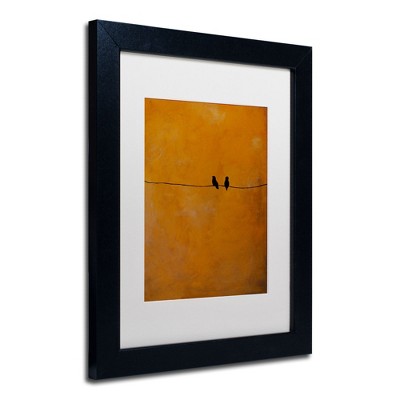 Trademark Fine Art -Nicole Dietz 'Bird Pair Yellow' Matted Framed Art
