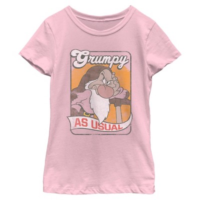 Girl's Snow White and the Seven Dwarfs Grumpy as Usual Distressed T-Shirt