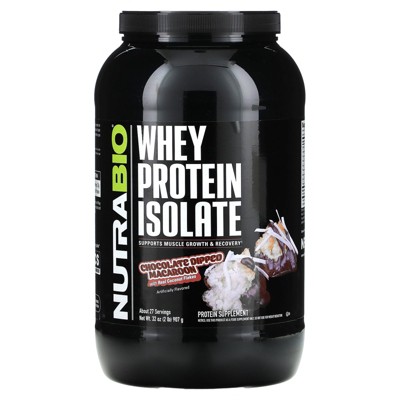 NutraBio Whey Protein Isolate, Chocolate Dipped Macaroon, 2 lb (907 g)