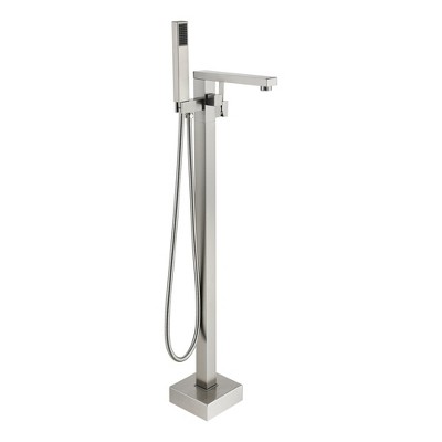 CASAINC Single Handle Floor Mounted Bath Tub Faucet, Freestanding in Brushed Nickel