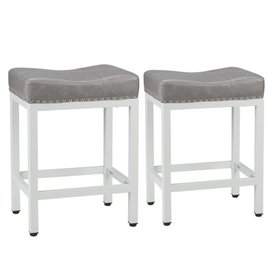 JIONJOY Saddle Upholstered 24.21  Counter Stool Set of 2