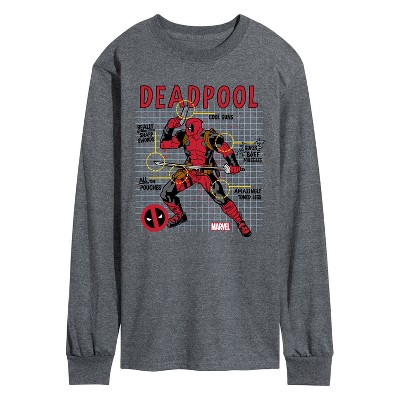 Men's - Marvel - Deadpool Blueprint Long Sleeve Graphic T-Shirt