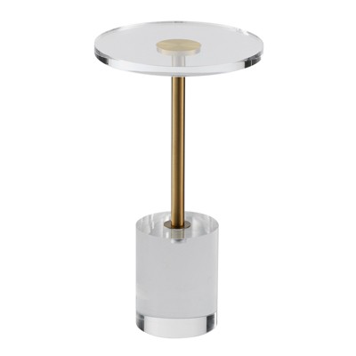 VEVOR Acrylic End Table, Acrylic Side Table with a Solid Base, 11.9 x 11.9 inch Round Tabletop, 21.4 inch High, for Living Room, Bedroom