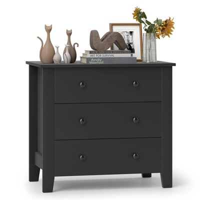 Tangkula 3-drawer Dresser w/ Convenient Handles Smooth Slide Rails Accent Table