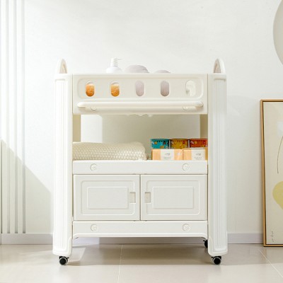 Yinvani White Eco-Friendly HDPE Baby Diaper Changing Table Non-Toxic Plastic Nursery Changer