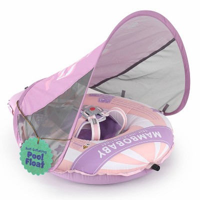Mambobaby Light Traveler Baby Pool Float with Canopy Hot Air Balloon