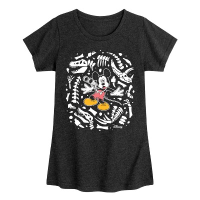 Girls' - Disney - Mickey Mouse Fitted Short Sleeve Graphic T-Shirt