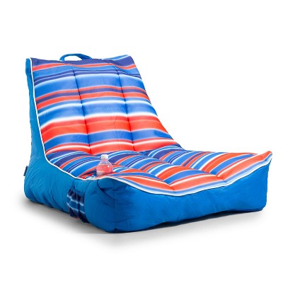 Big Joe Captain's Float No Inflation Needed Pool Lounger with Drink Holder, Quick Draining Fabric