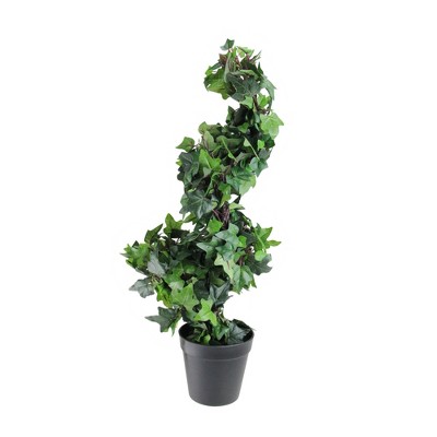 Northlight 1.8 FT Green and Black Potted Ivy Spiral Topiary Artificial Christmas Tree - Unlit