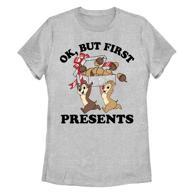 Women's Chip 'n Dale But First Christmas Presents T-Shirt