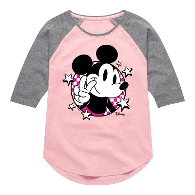 Girls' - Disney - Mickey & Friends Shirt Tail Raglan Graphic T-shirt
