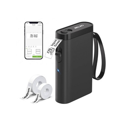 Nelko P21 Bluetooth Label Printer Black 14x40mm 100pc Roll and 14x40mm 180pc Roll