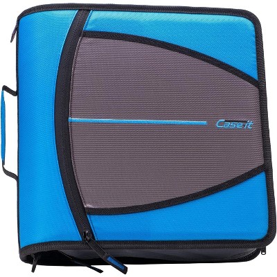 Case-it Might Zip Tab Zipper Binder, 3" O-Ring with 5-Color tab Expanding File Folder  - 600 Sheet Capacity