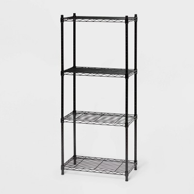 4 Tier Wire Shelving Black - Brightroom™: Steel Utility Storage, Adjustable Feet & Shelves, 350 lb Capacity, 54" Height