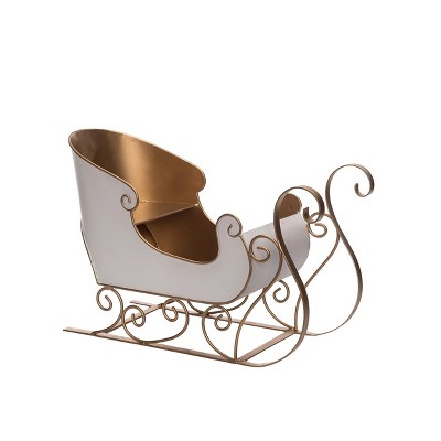 Transpac 16.06 Inch Multicolor Metal Christmas Sled Decorative Object for Holiday Home Decor