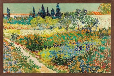 Trends International Garden at Arles by Vincent van Gogh Framed Wall Poster Prints