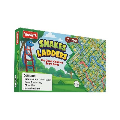 Livevie Snakes & Ladders Classic Board Game for Kids & Family, 2-4 Players
