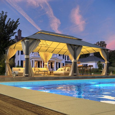 EROMMY 20 Ft. W x 12 Ft. D Aluminum Patio Gazebo