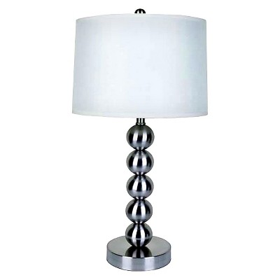 29" Modern Metal Table Lamp with Linen Shade, Stacked Balls - Ore International