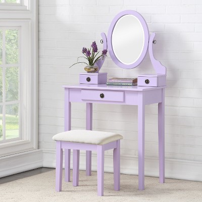 CAVINAS Vanity Desk with Mirror 31" Vanity Table with Tri-fold Mirror, Upholstered Stool for Apartment, Bedroom