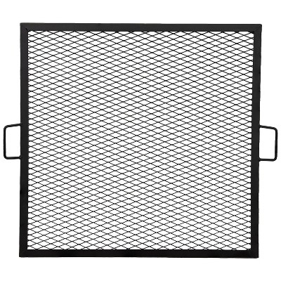 Sunnydaze Outdoor Camping or Backyard  Heavy-Duty Steel Square X-Marks Fire Pit Cooking Grilling Grate