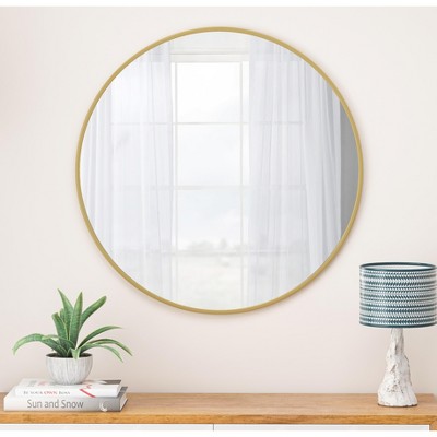 Lyngins 42 Inch Wall Mount Vanity Mirror,Modern Round Bathroom Mirror for Bathroom,Bedroom(Horizontal & Vertical)